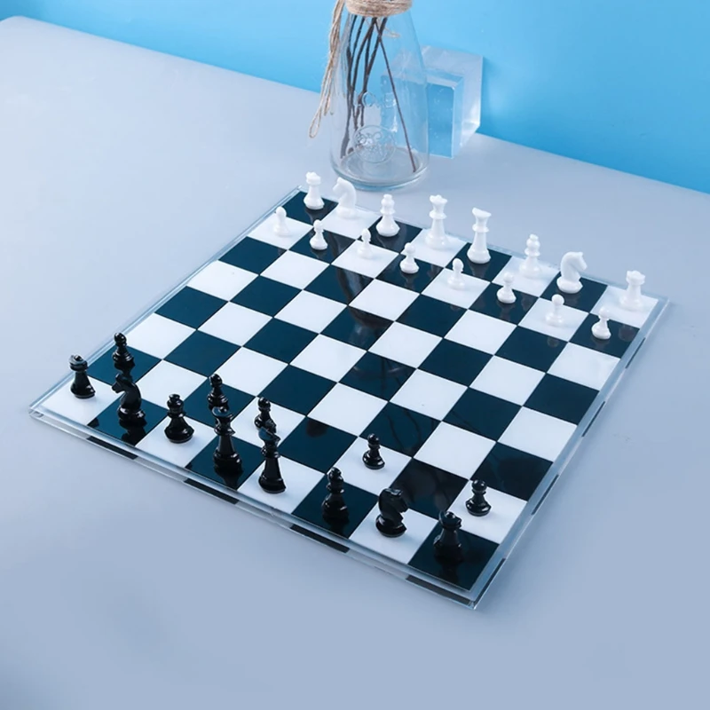 

1 Set 3D Chess Pieces Crystal Epoxy Resin Mold Handmade Chessborad Casting Silicone Mould DIY Crafts Making Tool