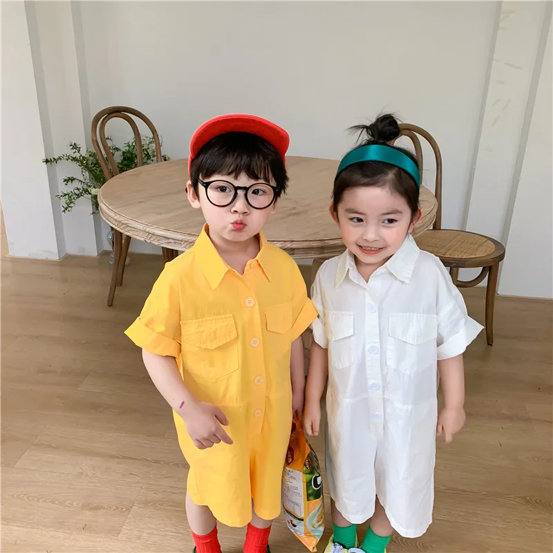 Летние хлопковые боди с коротким рукавом для мальчиков и девочек 2020 Детские