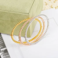 2022 hot top brand pure 925 sterling silver jewelry luxury brand rose gold beads bangle wedding jewelry around classic bangle