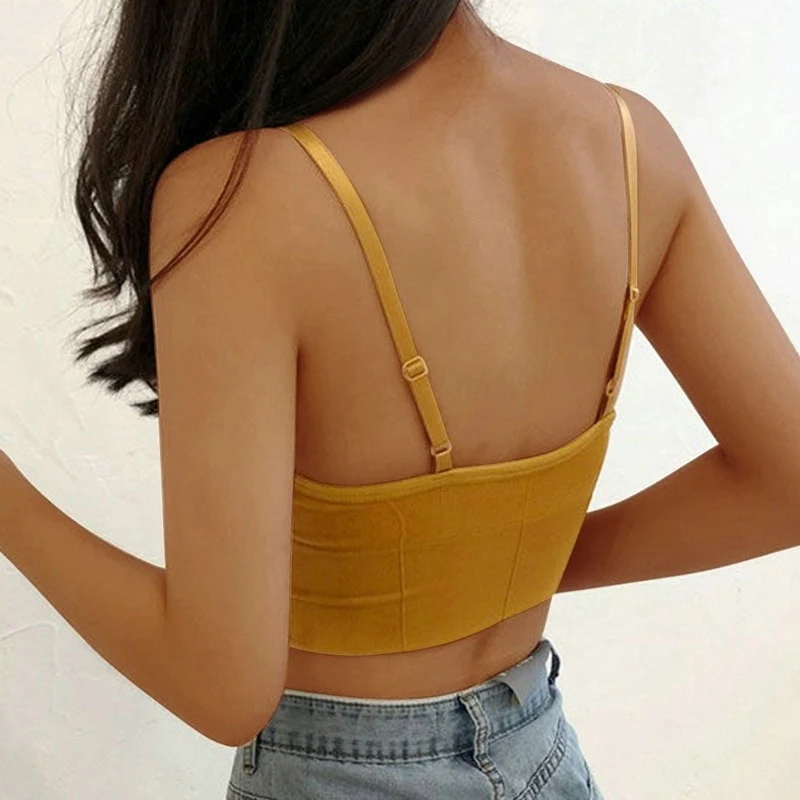 

Women Tank Crop Top Seamless Underwear Female Crop Tops Sexy Lingerie Intimates With Removable Padded Camisole Femme Fashion