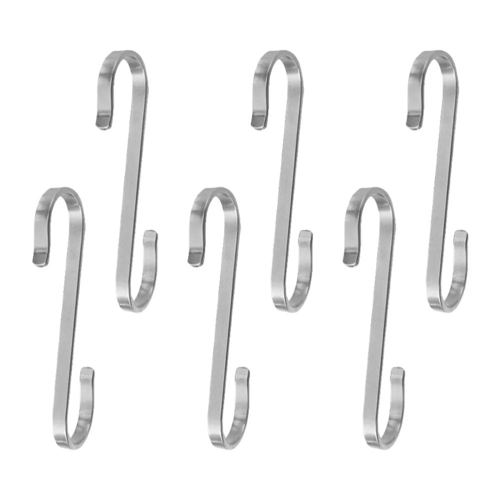

6Pcs Practical Shape Hanging Hooks Stainless Steel Hooks Multifunctional Hooks