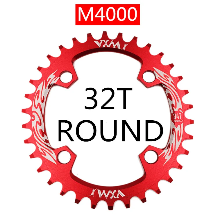 Red 32T Round VXM Велосипедная кривошипная и цепная цепь VXM 96BCD 32 T/34 T/36 T/38 T круглая узкая широкая цепь MTB дорожный велосипед шатун бензопилы запчасти для велосипеда - Цвет: Red 32T Round VXM