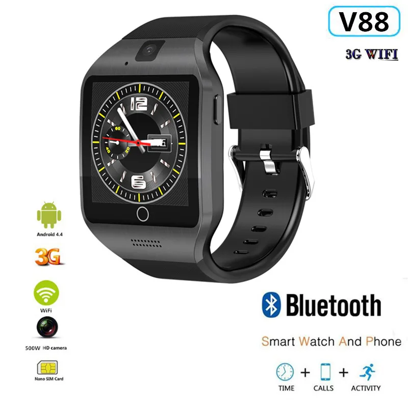 Смарт часы V88 Android 4 3g wifi 512 МБ/4 ГБ Bluetooth 0 реальный шагомер sim карта вызов умные для