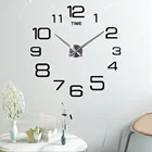 Большие цифровые настенные часы, бесшумные акриловые самоклеящиеся 3d-часы сделай сам в современном стиле, украшение для гостиной