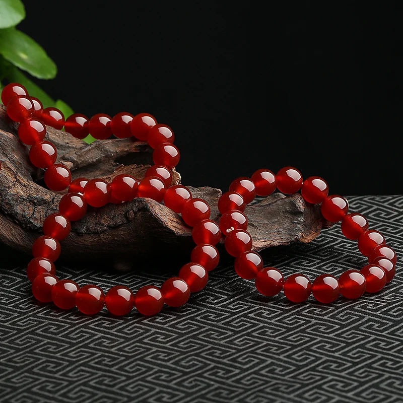 Подлинный крово красный бисер из драгоценного камня браслет летние открытые