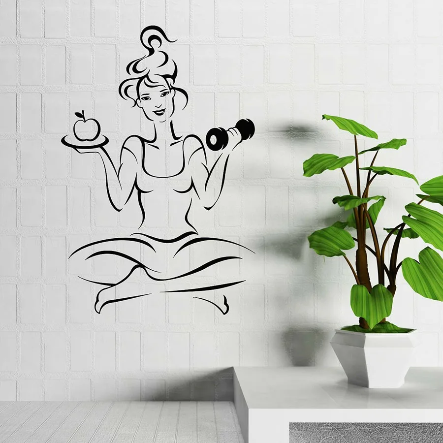 Настенная Наклейка в тренажерный зал женские Фитнес тренировок диета здоровье