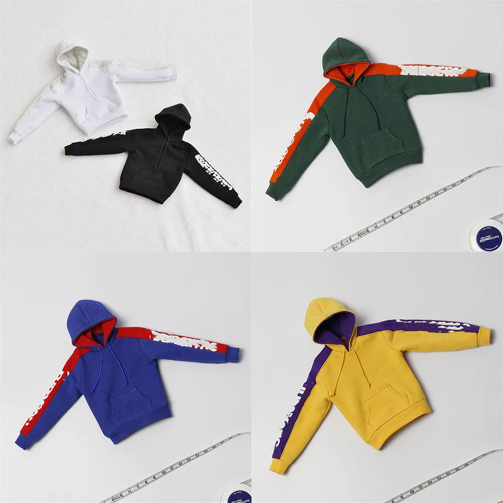 

1/6 Scale Male Clothes Model Letters Printed Sweatshirt Stitching Unicorn Arm Style Hoodies for 12 inch Action Figure Body DIY