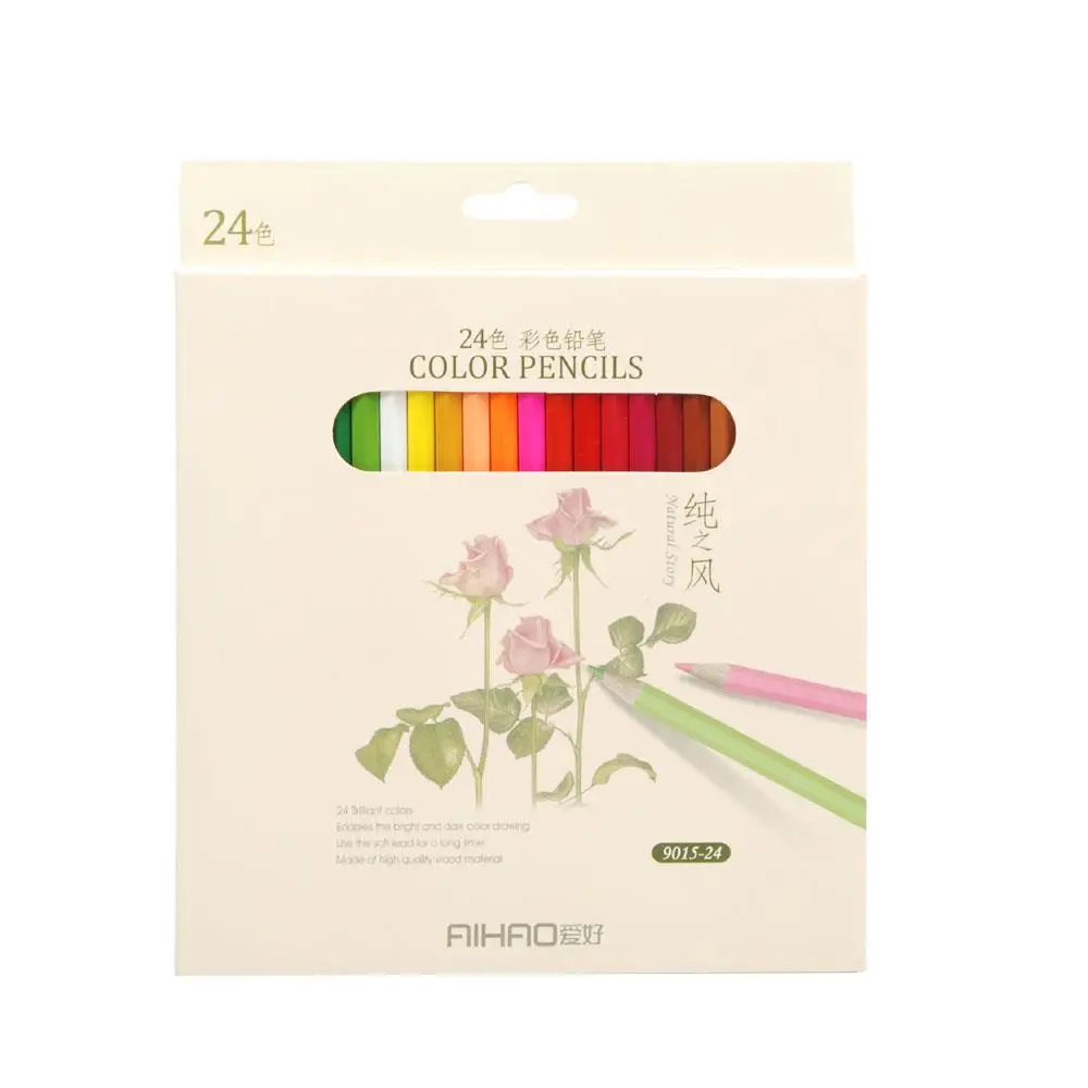 

24Pcs/Set Colored Pencils Set Durable Wood Sketch Art Supplies Drawing Pencil Painting Stationery