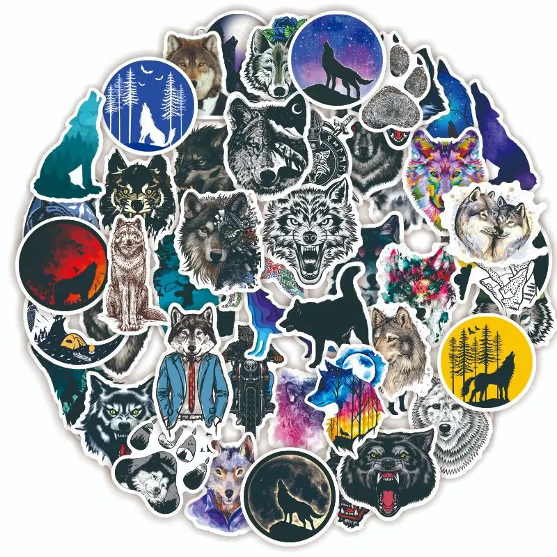 50 шт./упак. Wolf тотемные наклейки водонепроницаемый для скейтборда мотоцикла