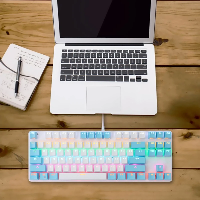 

Mechanical K100 Two-Color Green Axis Keyboard Waterproof Gaming Keyboardfor Windows Mac Games Compact 40JB
