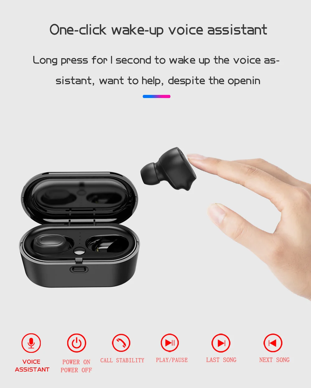 TWS Bluetooth 5 0 наушники с двумя ушами мини беспроводные HI FI Встроенный микрофон