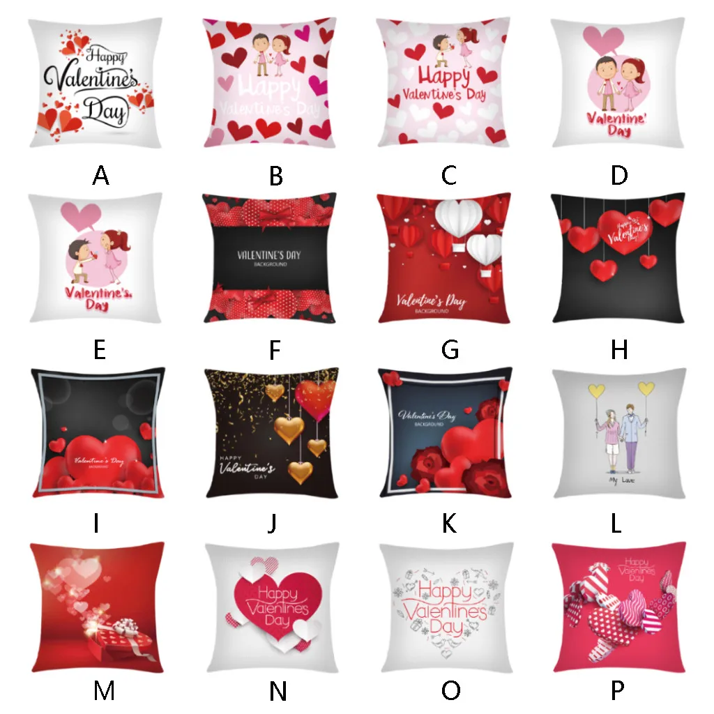

Ouneed Valentine Love party Printed Decorative Pillow Cushion Cover Pillowcase for Sofa Polyester Pillowcover cuscini decorativi