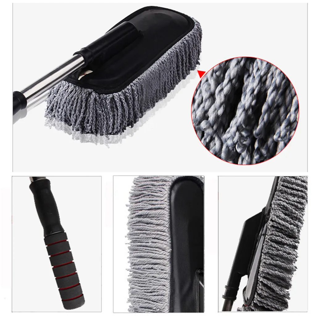Multi-Functional Microfiber Car Dust Cleaning Brush Duster Mop Auto Washer Tool Wax Supplies For Audi A6 A4 VW BMW | Автомобили и