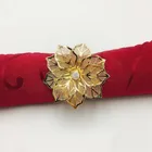 Золотая Пряжка для салфеток Eogoe, 12 шт., кольцо для салфеток с цветочным дизайном, металлический золотой держатель для столовых приборов, для отеля, свадьбы, вечеринки в западном стиле