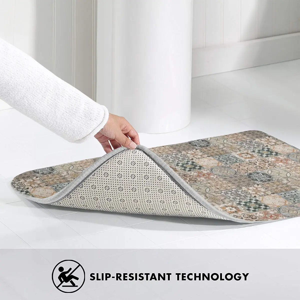 Коврик для ног в рустикальном марокканском стиле впитывающий Противоскользящий