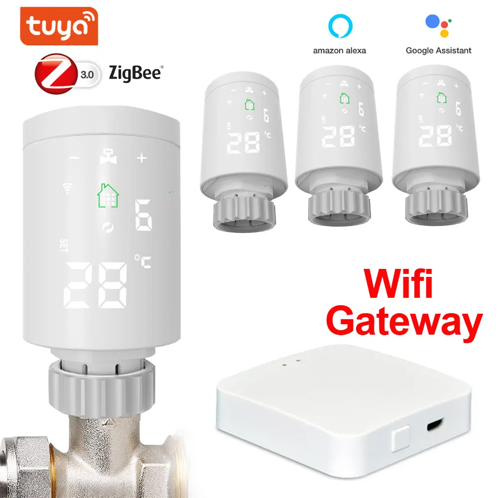 

TUYA ZigBee3.0 Programmable Gateway Hub Thermostatic Radiator Actuator Valve Switch TRV Temperature Controller Smart Thermostat