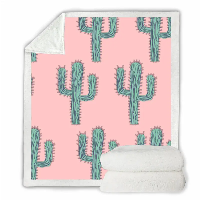 Мультяшное одеяло рождественские украшения для дома с рисунком кактуса