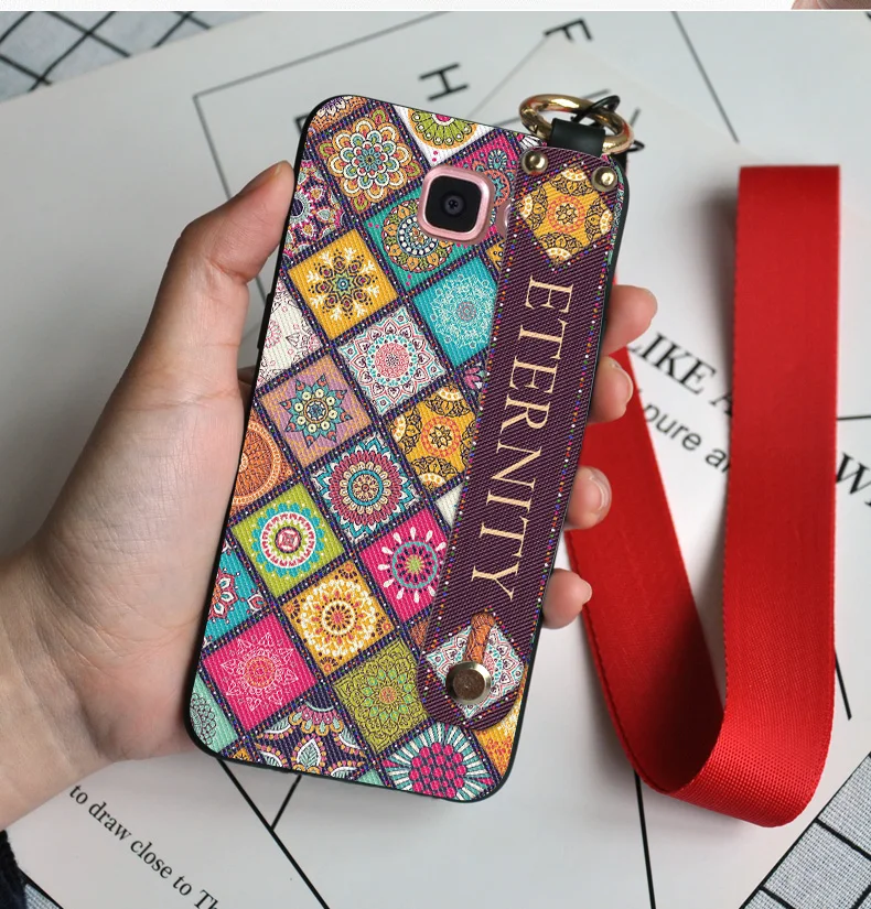 Чехол для телефона с ремешком на запястье для samsung Galaxy J4 J6 J8 Роскошный чехол на шею для samsung A5 A6 A7 A9 A8 Plus задняя крышка