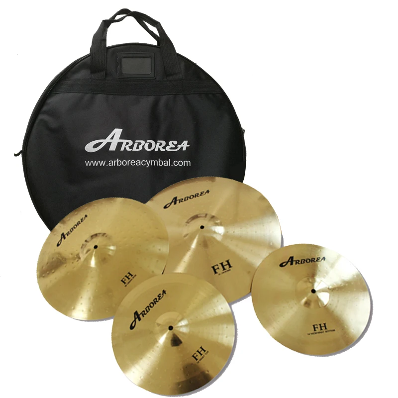 

Practice cymbal Arborea FH series cymbal set: 14" hihat+16"crash+18''crash+20"ride+cymbal bag