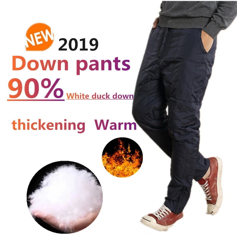 Новинка 2019 утепленные мужские брюки модные уличная одежда теплые и холодные для