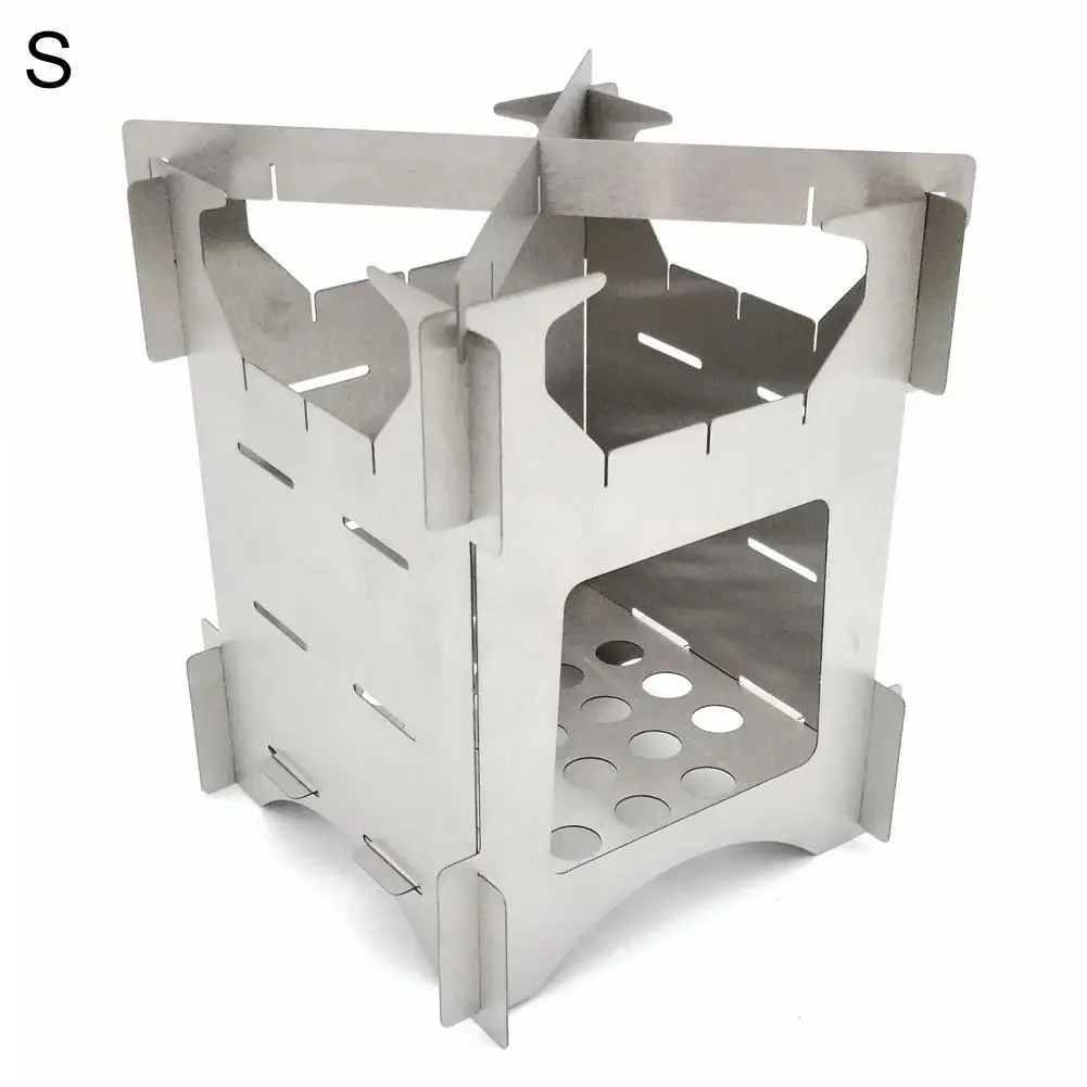 

Outdoor Camping Hiking Portable Stainless Steel Folding Firewood Alcohol Stove