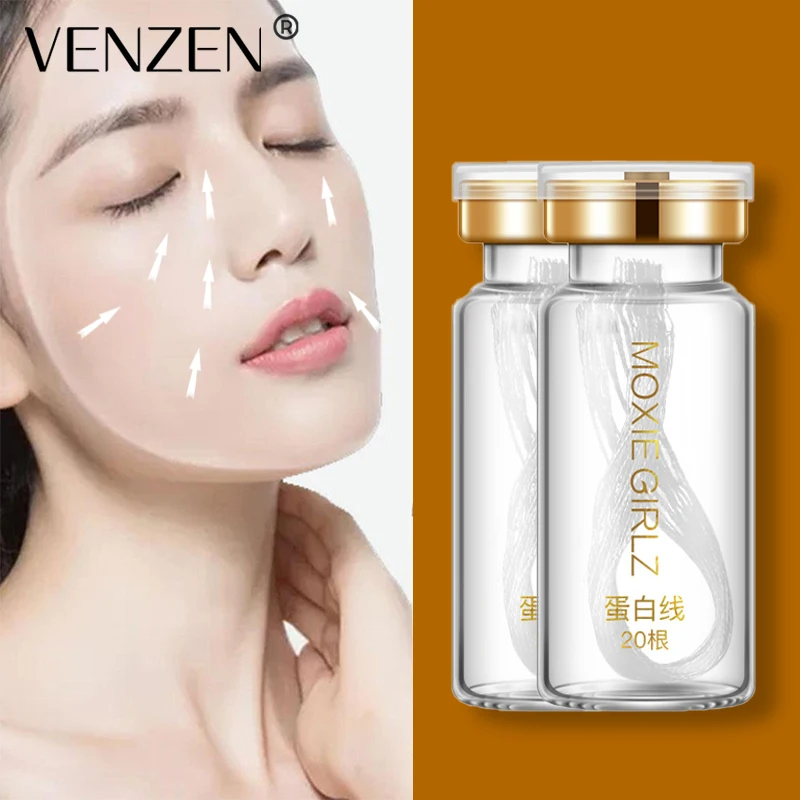 

VENZEN 2Pcs Hydrolyzed Collagen Face Serum Lines Golden Protein Thread Anti-Wrinkle Firming Fine Anti-Aging Whitening Skin Care