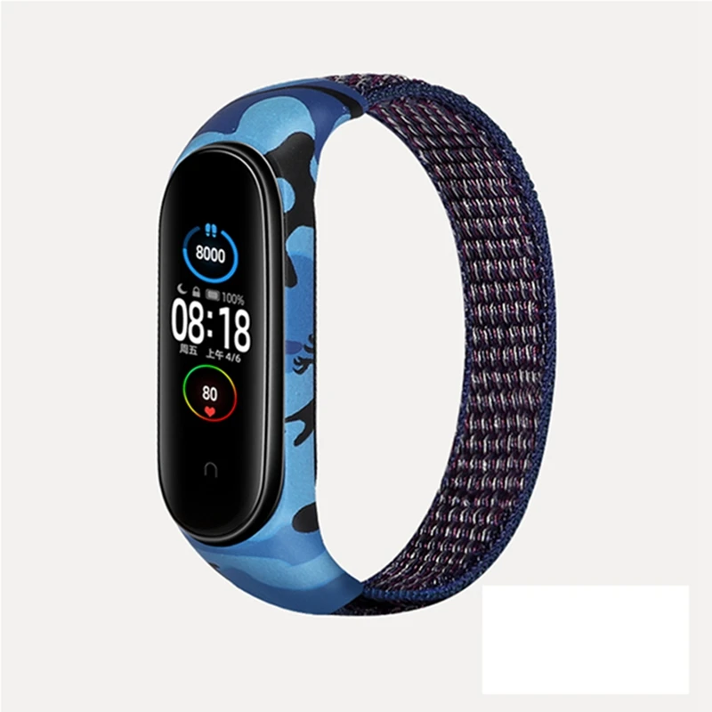 

Strap For Xiaomi Mi Band 6 miband 5 4 Camouflage Nylon Wristbands for Xiaomi xiomi miband 5 4 Mi5 mi band 6 Replacement Bracelet
