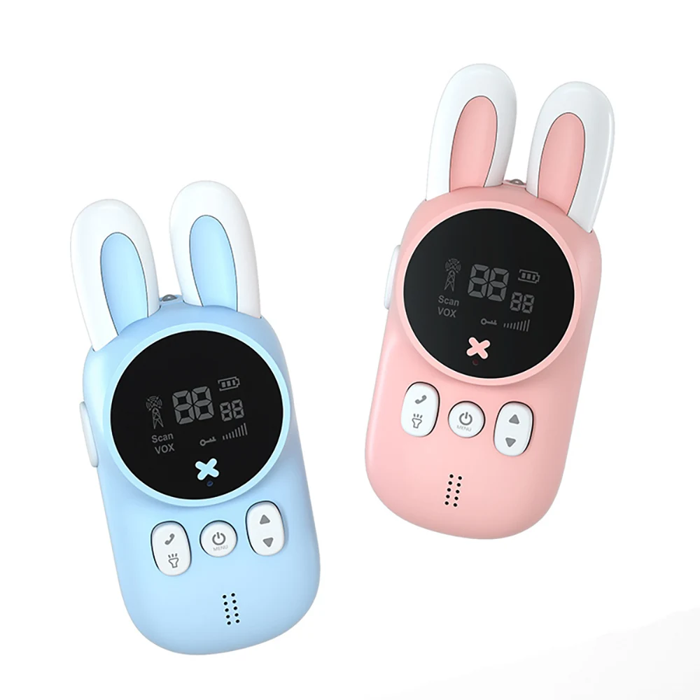 Portable Handheld 1 Pair Kids Walkie Talkies Kids Toy Cute Rabbit Walkie Handheld Talk Parent-Child Educational Interactive Toys