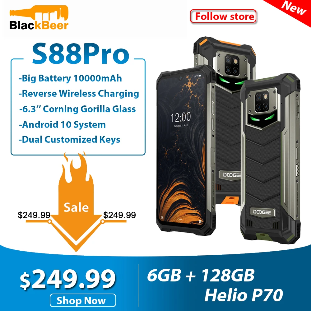 DOOGEE S88 Pro 6 3 дюйма прочный мобильный телефон IP68/IP69K смартфон Helio P70 Octa Core ГБ 128 ROM Android