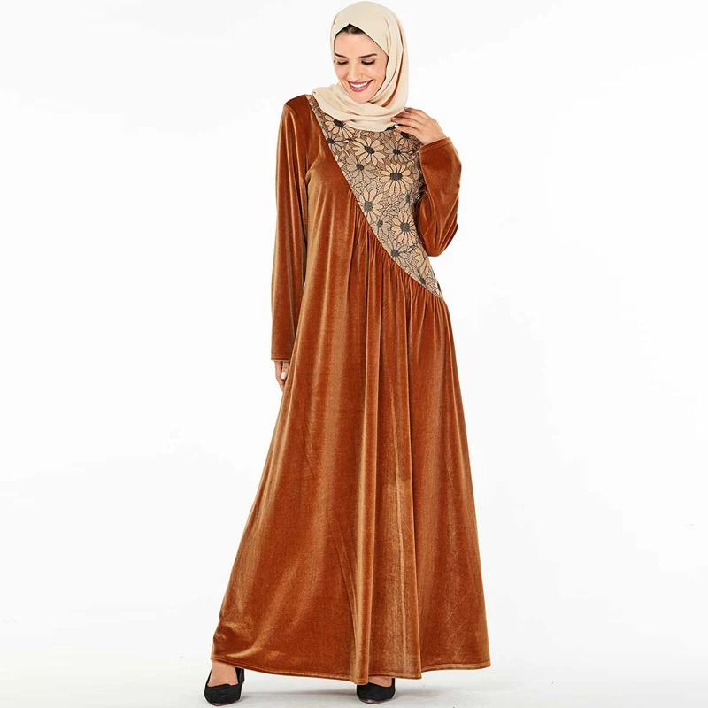 Winter Velvet Abaya Dubai Hijab Burka Muslim Dress Turkish Dresses Islam Clothing Abayas for Women Caftan Kaftan Robe Musulmane |