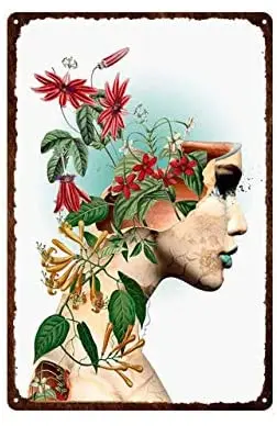 

Beauty and Flower Art Painting Home Living Room Room Decoration Accessories Office People Cave Wall Decoration Metal Wall Sign