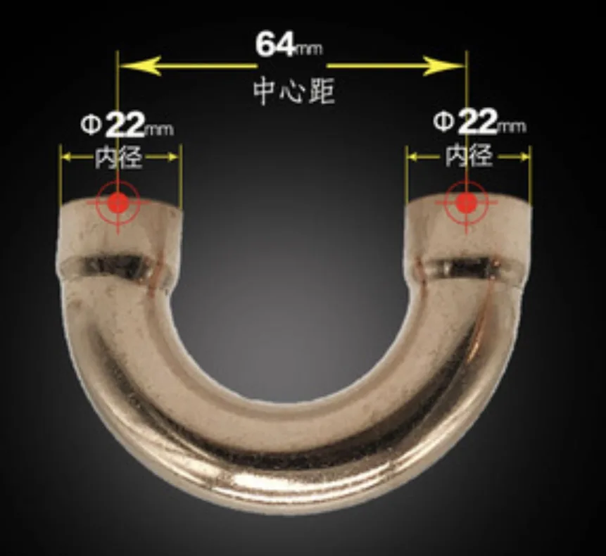 

4 шт./лот внутреннее отверстие: 22 мм толщина: 1 мм медная труба сварная U локоть 180 градусов медный шарнир холодильные фитинги