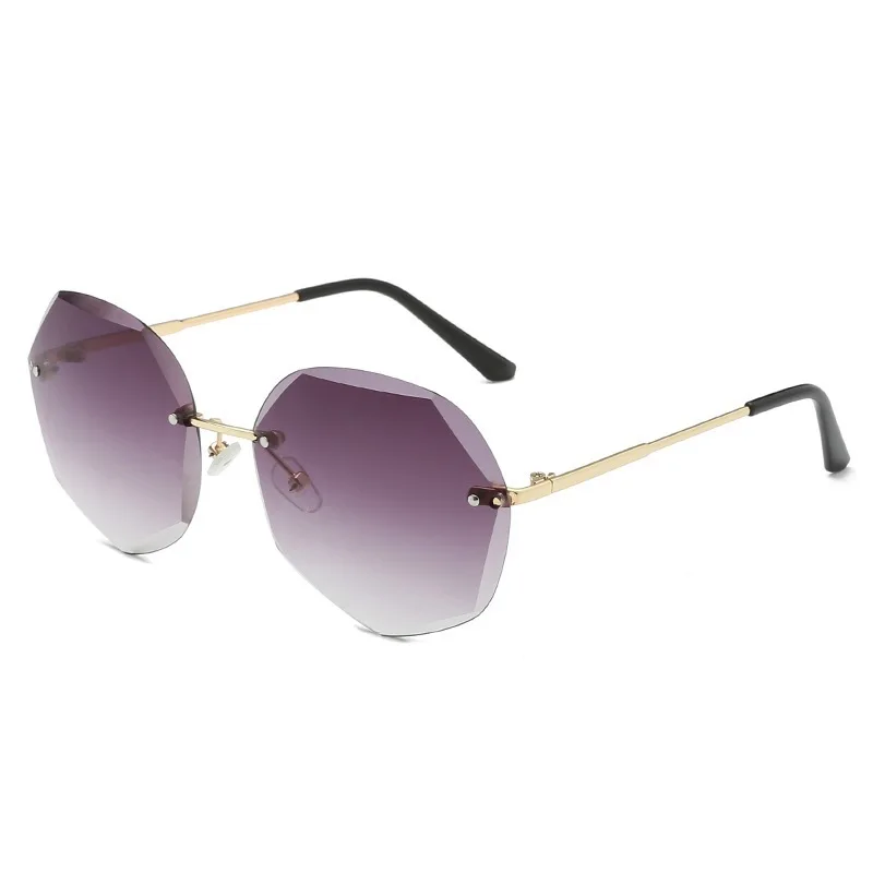 

2020 New Fashion Brand Design Vintage Rimless Pilot Sunglasses Women Men Retro Cutting Lens Gradient Sun Glasses Female UV400