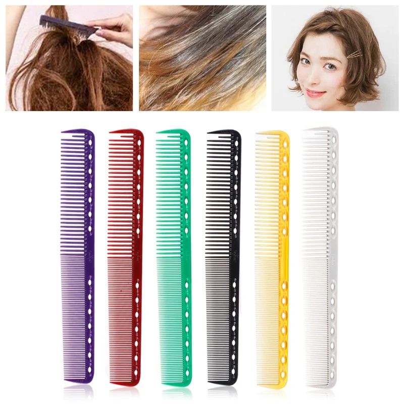 

10Pc Detangling Hair Dressing Brush Colorful Plastic Hair Cutting Barber Comb Anti-Static Salon Styling Tool