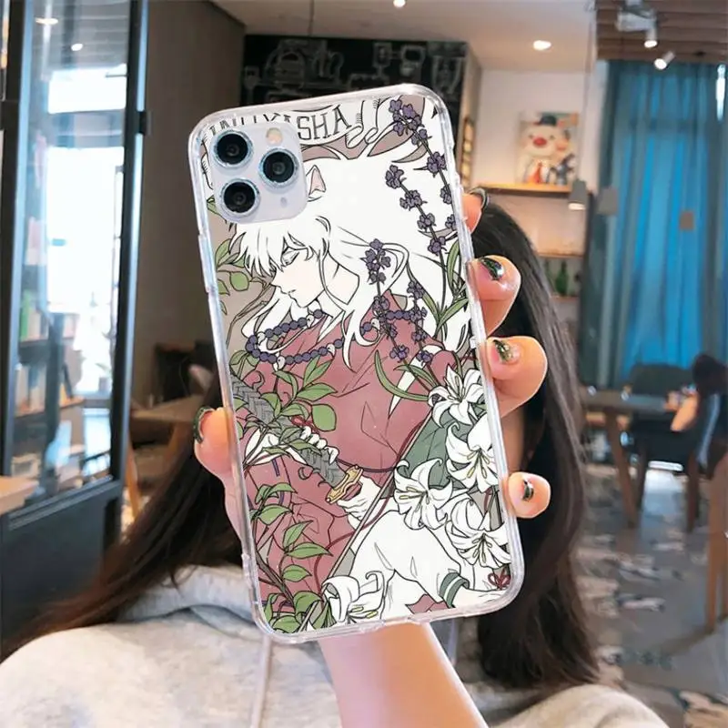 

Inuyasha Phone Case Transparent for iPhone 6 7 8 11 12 s mini pro X XS XR MAX Plus cover funda shell