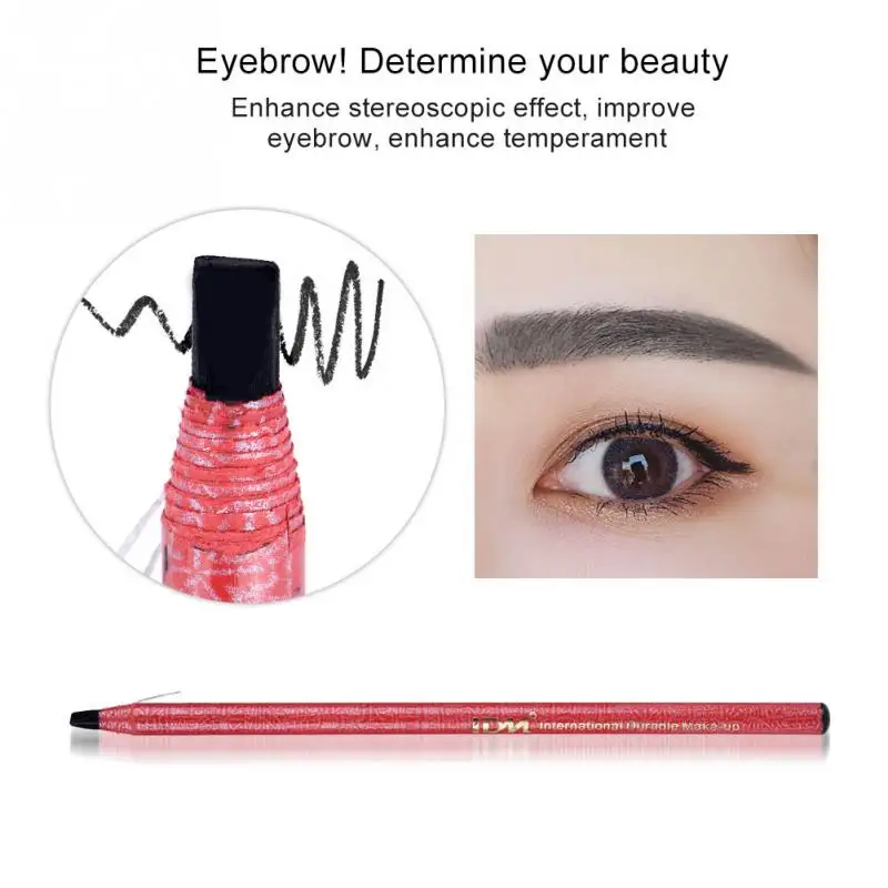 Полу-перманентный микроблейдинг для eyebrowsTattoo карандаш для бровей рисования карандаш для бровей инструмент позиционирования Водонепроницаемый карандаш для бровей - Цвет: Черный
