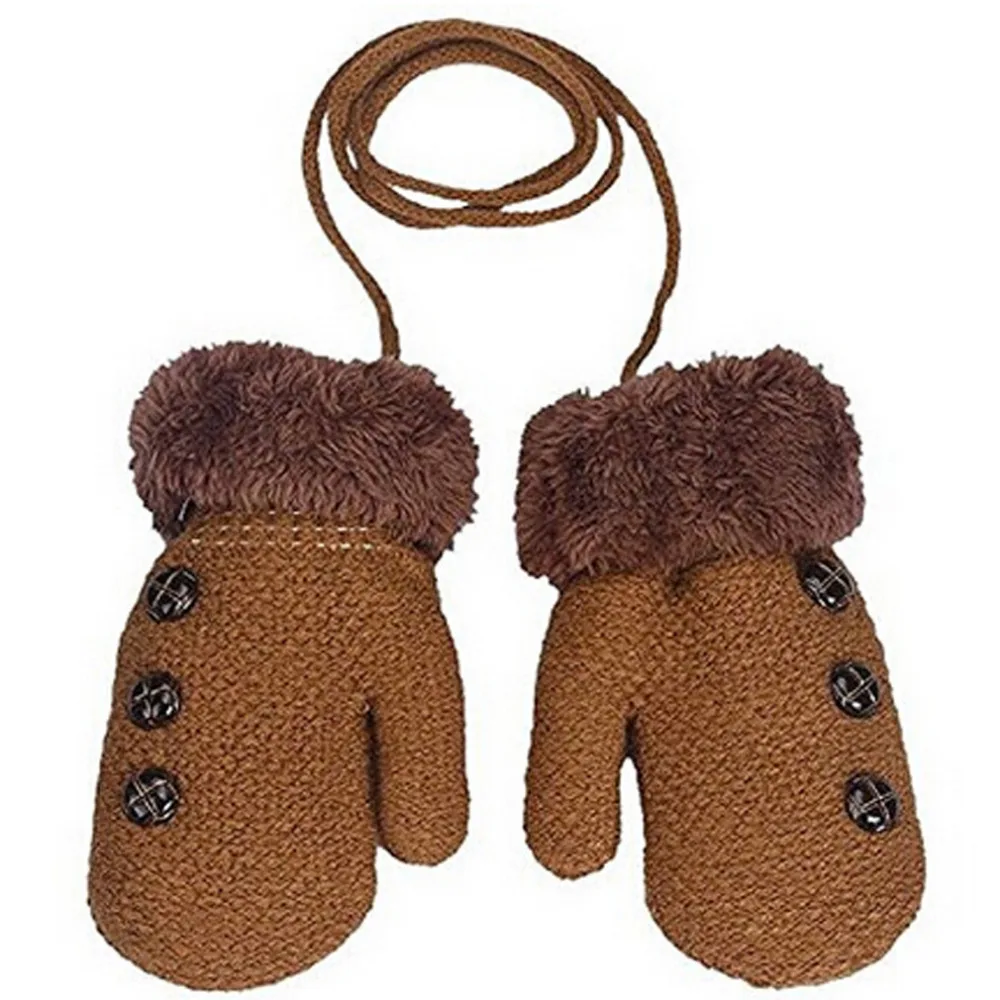 Baby Gloves Children's Mittens Winter Wool Knitted Gloves Children Warm Rope Mittens For Children 1-3 years old Baby Gloves images - 6