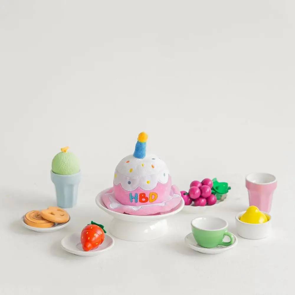 Корейский Шляпа-торт ко дню рождения собака игрушки плюшевые милая Укус