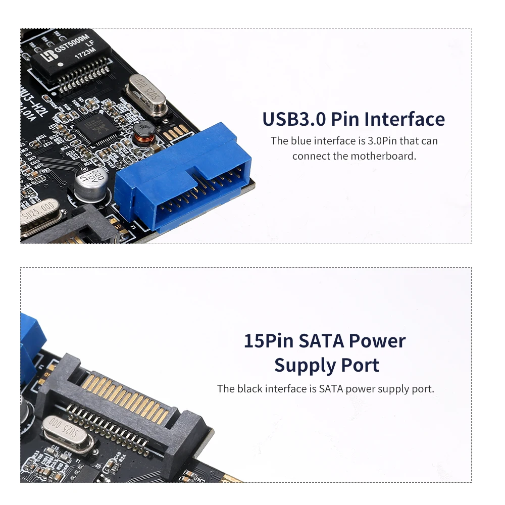 Плата расширения PCI-E к USB 3 0 2 порта 4-контактный источник питания и гигабитная