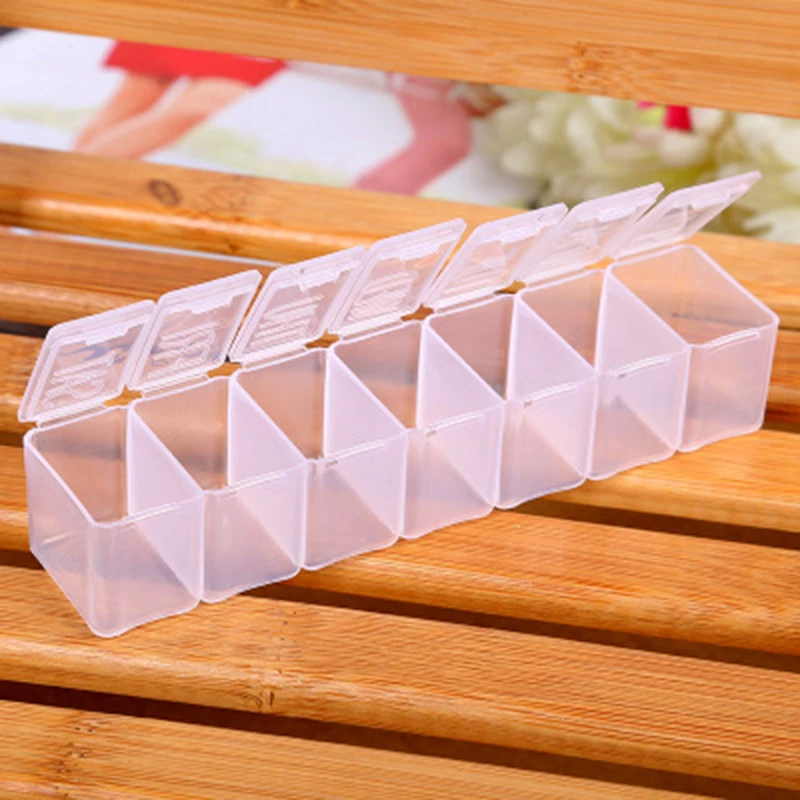 Портативный пластиковый органайзер для таблеток 7 ячеек | Дом и сад