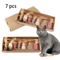 7pcs replacement cat toy set cat stick teaser feather ball mouse toy with mini bell cat interactive toys cat toys pet products