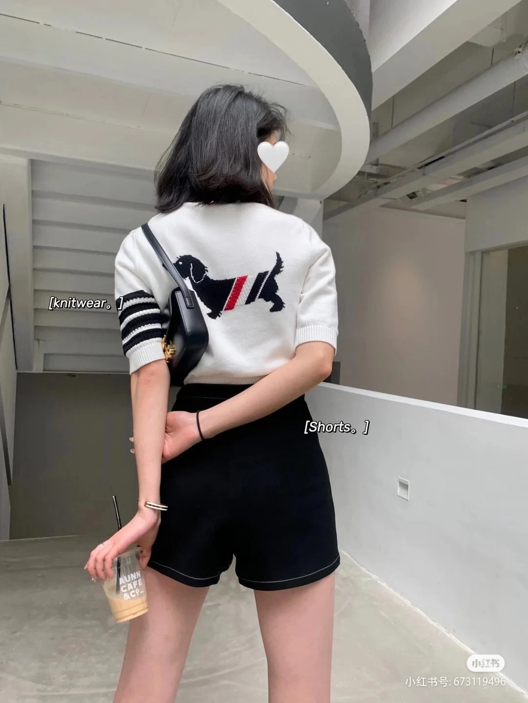 2021 TB Polo Shirt Turn-Down Collar Patchwork Short-Sleeved Knit Thin T-Shirt Stripped Back Puppy Lapel Unisex Oversized Dog Top
