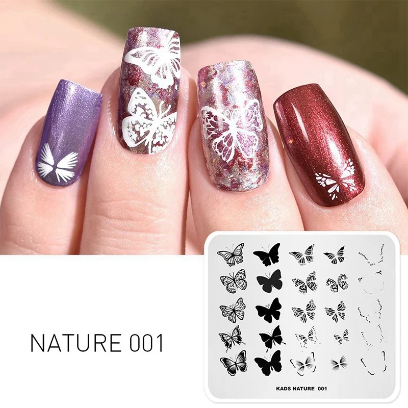 Nature 001 Нейл-арт шаблоны для стемпинга для нейл-арта 36 дизайнов цветок бабочка геометрическое изображение штамп Шаблон трафарет Инструменты для маникюра - Цвет: Nature 001