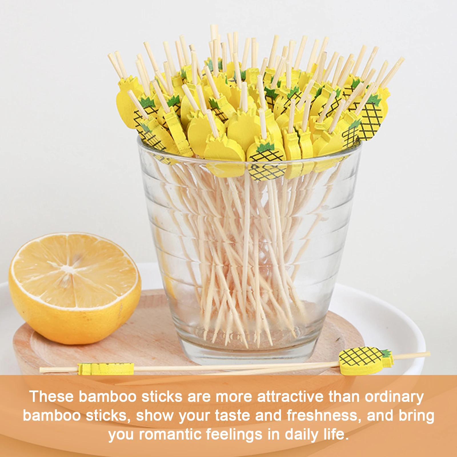Одноразовые бамбуковые палочки для еды фруктовые коктейли ручной работы