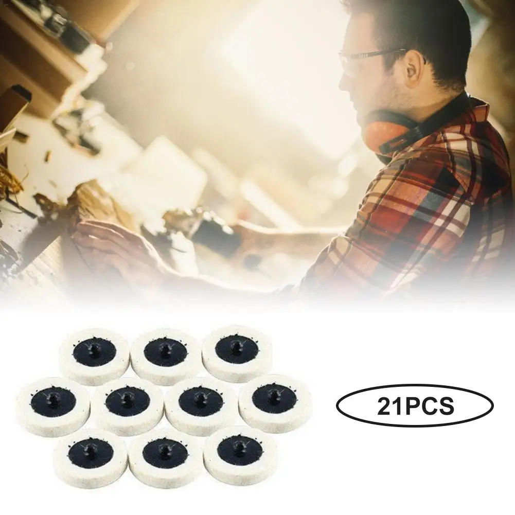 

21pcs 2" Compressed Wool Felt Fabric QC Disc 50mm Polishing Buffing Pads Wheels for Roloc Grinding Abrasive Tools Accessories
