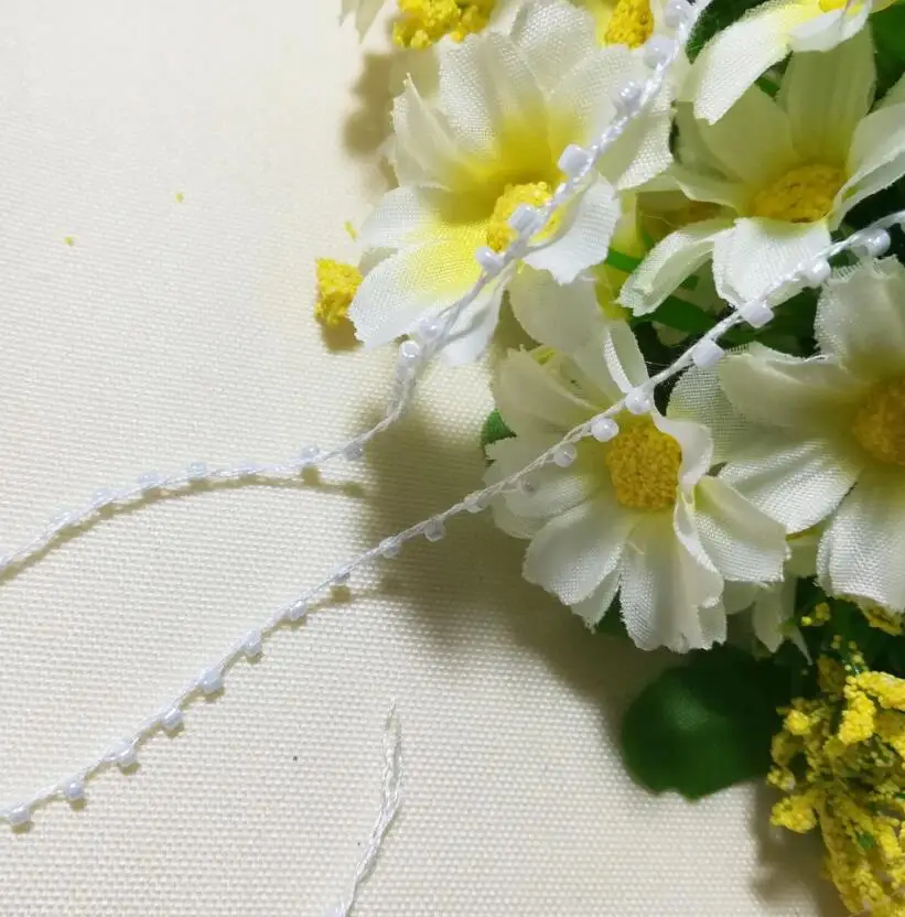 Высококачественная белая кружевная ткань отделка бисером хрустальные бусины