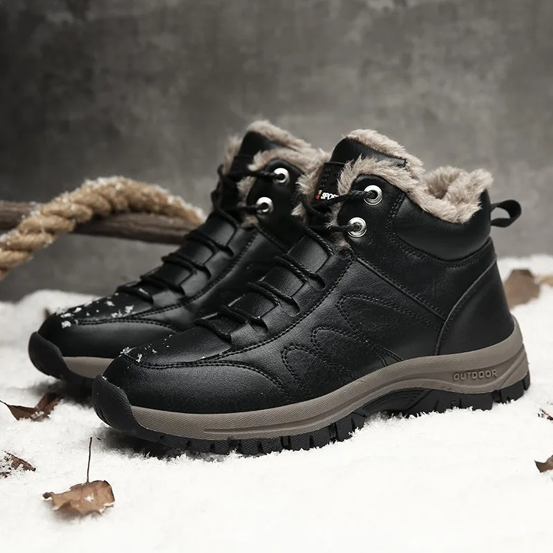 

Winter Men's Warm Boots Outdoor Thick-soled Composite Casual Shoes Non-slip Ankle Boots Work Boots