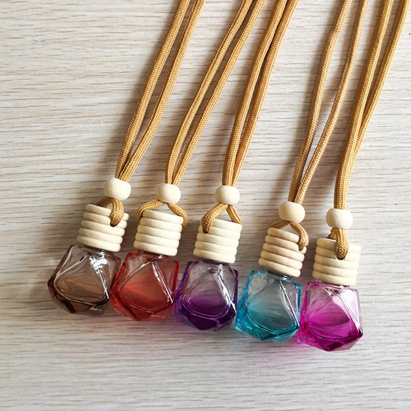 

10pcs Car Perfume pendant Air Freshener Glass Clear Refillable Car Fragrance For Perfume Hanging Empty Bottle Car Accessories