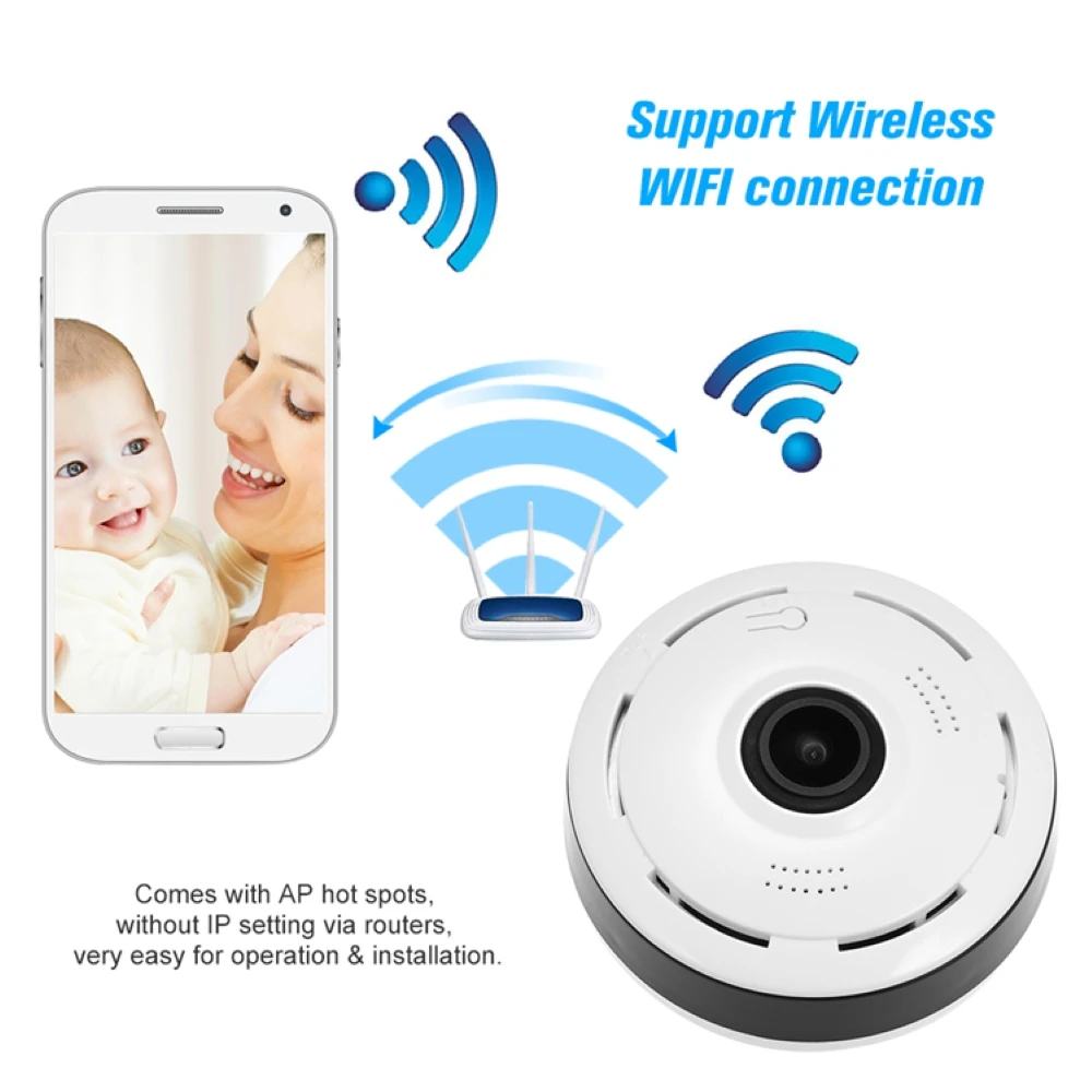 5MP/960P Wifi Panorama Fisheye Camera 960P Lamp CCTV Video IP Surveillance Alarm Night Vision P2P wireless Bulb | Безопасность и