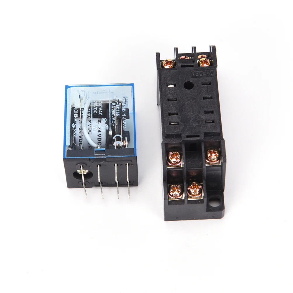 

Hot 24VDC 5A Coil Power Relay MY2NJ HH52P-L 8 Pins 2P2T DPDT With Socket Base